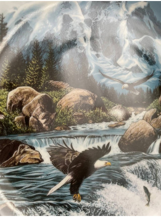 Декоративная винтажная тарелка Whitewater Falls из коллекционной серии Spirits of the Wild Cats Around the World от Danbury Mint