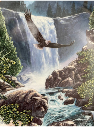 Декоративная винтажная тарелка Sanctuary Falls из коллекционной серии Spirits of the Wild Cats Around the World от Danbury Mint