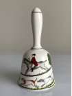 Винтажный фарфоровый колокольчик дизайна Hunting Scene от Crown Staffordshire
