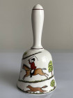 Винтажный фарфоровый колокольчик дизайна Hunting Scene от Crown Staffordshire