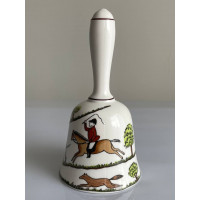 Винтажный фарфоровый колокольчик дизайна Hunting Scene от Crown Staffordshire