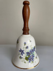 Винтажный коллекционный колокольчик Table Bell с деревянной ручкой дизайна Violets от Royal Grafton