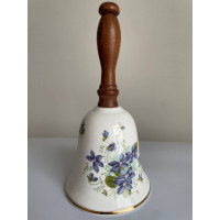 Винтажный коллекционный колокольчик Table Bell с деревянной ручкой дизайна Violets от Royal Grafton
