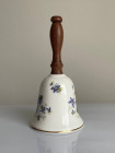 Винтажный коллекционный колокольчик Table Bell с деревянной ручкой дизайна Violets от Royal Grafton