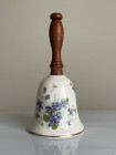 Винтажный коллекционный колокольчик Table Bell с деревянной ручкой дизайна Violets от Royal Grafton