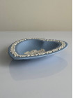 Wedgwood тарелка Червы, Черви, карточные масти, Веджвуд, винтажная, коллекционная, джаспер, бисквитный фарфор, голубой Jasper