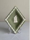 Wedgwood тарелка Буби, Бубны, карточные масти, Веджвуд, винтажная, коллекционная, джаспер, бисквитный фарфор