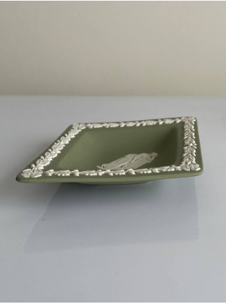 Wedgwood тарелка Буби, Бубны, карточные масти, Веджвуд, винтажная, коллекционная, джаспер, бисквитный фарфор