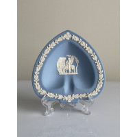Wedgwood тарелка Пики, карточные масти, Веджвуд, винтажная, коллекционная, джаспер, бисквитный фарфор, голубой Jasper