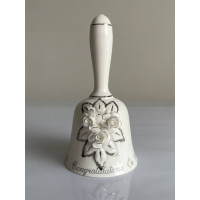 Crown Staffordshire колокольчик винтажный Silver Wedding, подарок на серебряную свадьбу, коллекционный, фарфоровый