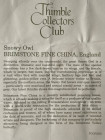 Brimstone наперсток Brimstone, фарфоровый, винтажный, Thimble Collectors Club