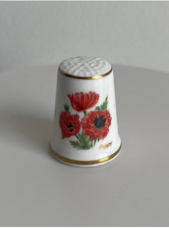 Винтажный наперсток Poppy (Мак) из коллекционной серии Flowers of the Poets, изготовленный Royal Grafton