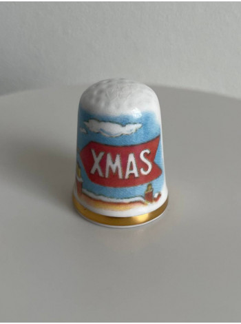 Caverswall наперсток Christmas Рождество, винтажный, коллекционный, Thimble Collectors Club
