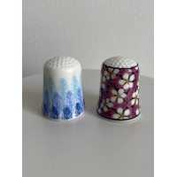 Пара винтажных коллекционных наперстков Japanese Porcelain: Silver Forest и South Seas
