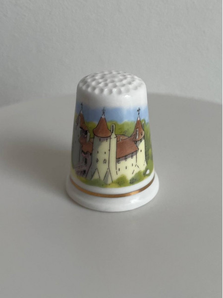 Celtic Cross Pottery наперсток Castell Coch, винтажный, коллекционный, Thimble Collectors Club