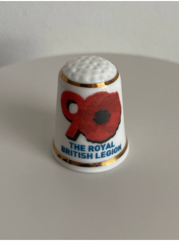 Винтажный коллекционный наперсток Royal British Legion 90th, выпущенный в октябре 2011 года специально для Thimble Collector Guild