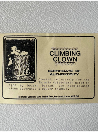 Винтажный коллекционный наперсток из пьютера Climbing Clown, выпущенный Brieth Design