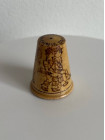 Коллекционный наперсток из дерева Village Customs, выпущенный Heather McLean специально для Thimble Collector Guild