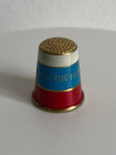 Латунный винтажный коллекционный наперсток Yeltsin the Hero, выпущенный в августе 1991 года специально для Thimble Collector Guild