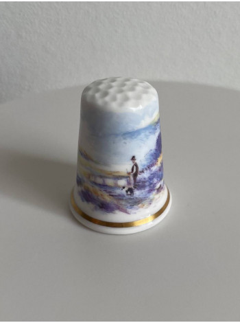 Коллекционный наперсток The Lone Shepherd от Harcourt China в сентябре 1992 года для Thimble Collector Guild. Золото 22К, художник Chris Burns
