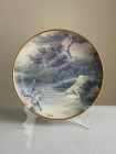 Franklin Mint тарелка Solitary Swan, винтажная, коллекционная, фарфоровая