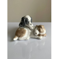 Nao, Lladro статуэтка собаки, щенки, винтажная, коллекционная, фарфоровая. Испания, 1990-е годы.