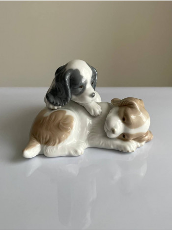 Nao, Lladro статуэтка собаки, щенки, винтажная, коллекционная, фарфоровая. Испания, 1990-е годы.