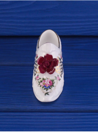 Aynsley туфелька Red Rose, миниатюрная, винтажная, коллекционная, декоративная