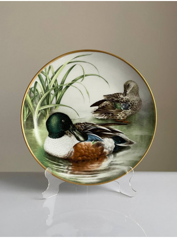 Franklin Mint, Limoges, Haviland тарелка Northern Shoveler, утка, винтажная, фарфоровая