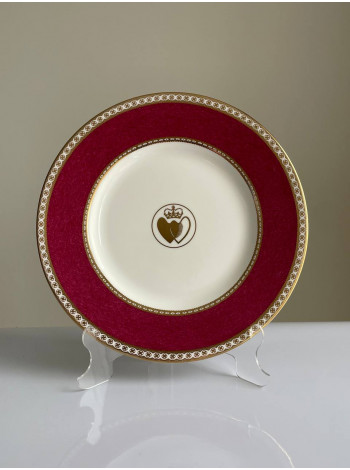 Wedgwood тарелка Ulander Powder Ruby, винтажная, фарфоровая, коллекционная