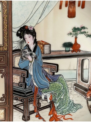 Винтажная декоративная тарелка Yuan-chun - 2-я коллекционной серии Beauties of the Red Mansion от Imperial Jingdezhen Porcelain