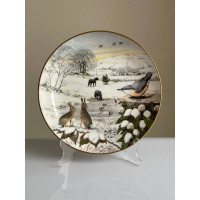 Franklin Mint тарелка Snowy Dale, винтажная, коллекционная, фарфоровая