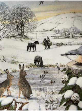 Franklin Mint тарелка Snowy Dale, винтажная, коллекционная, фарфоровая