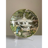 Franklin Mint тарелка Woodland Falls, винтажная, коллекционная, фарфоровая