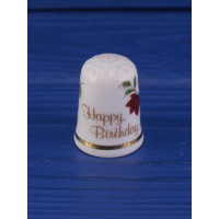 Коллекционный наперсток от Fenton с надписью Happy Birthday (С Днем Рождения)