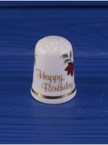 Коллекционный наперсток от Fenton с надписью Happy Birthday (С Днем Рождения)