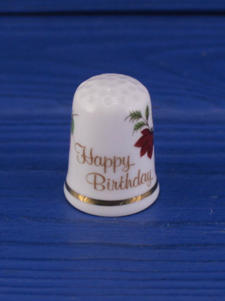 Коллекционный наперсток от Fenton с надписью Happy Birthday (С Днем Рождения)