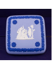 Шкатулка Wedgwood квадратная с ободком голубой Jasper