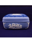 Шкатулка Wedgwood квадратная с ободком голубой Jasper