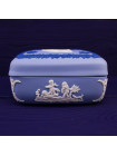 Шкатулка Wedgwood квадратная с ободком голубой Jasper