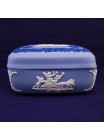 Шкатулка Wedgwood квадратная с ободком голубой Jasper