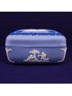 Шкатулка Wedgwood квадратная с ободком голубой Jasper
