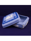 Шкатулка Wedgwood квадратная с ободком голубой Jasper